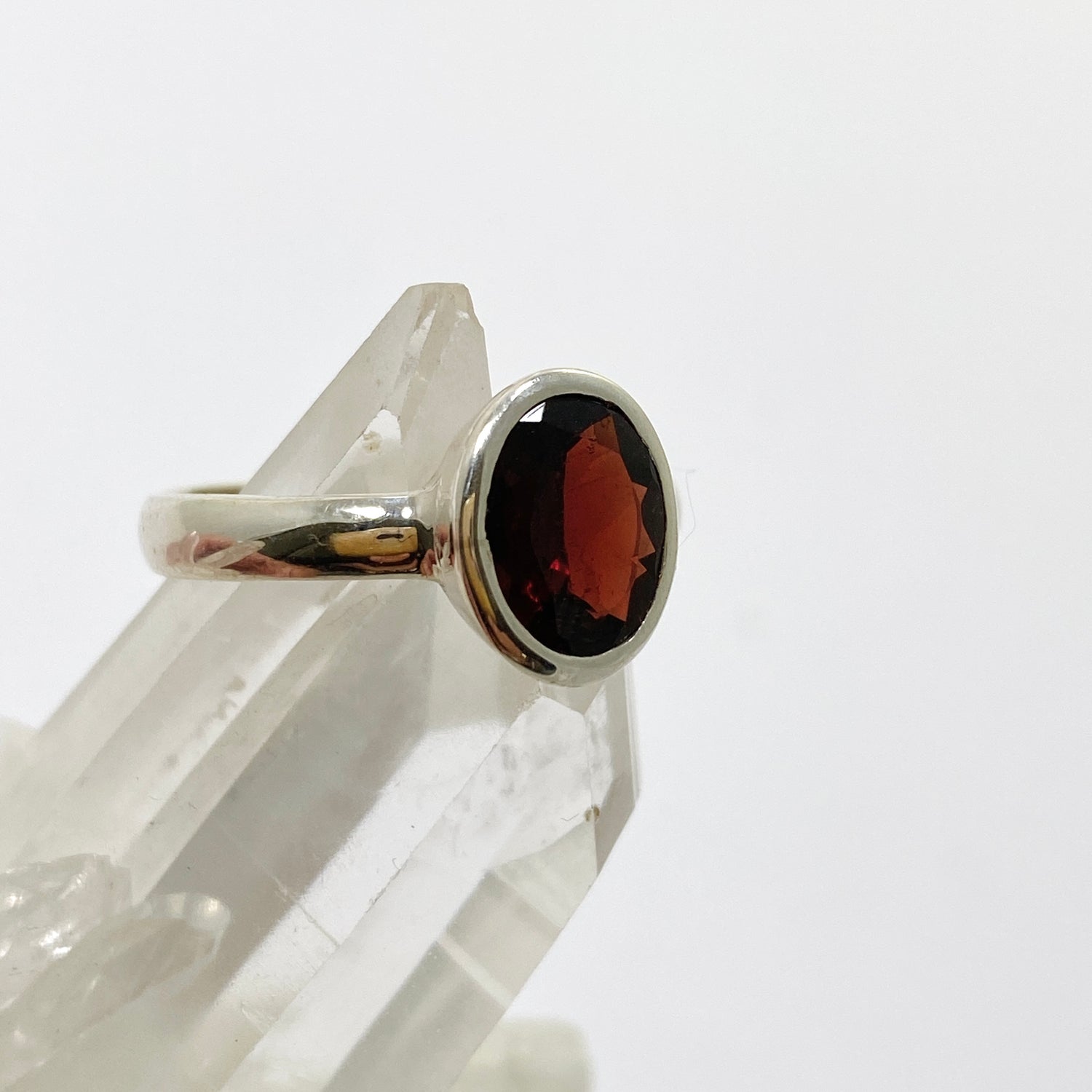 Garnet Oval Faceted Ring Size 10 PRGJ927