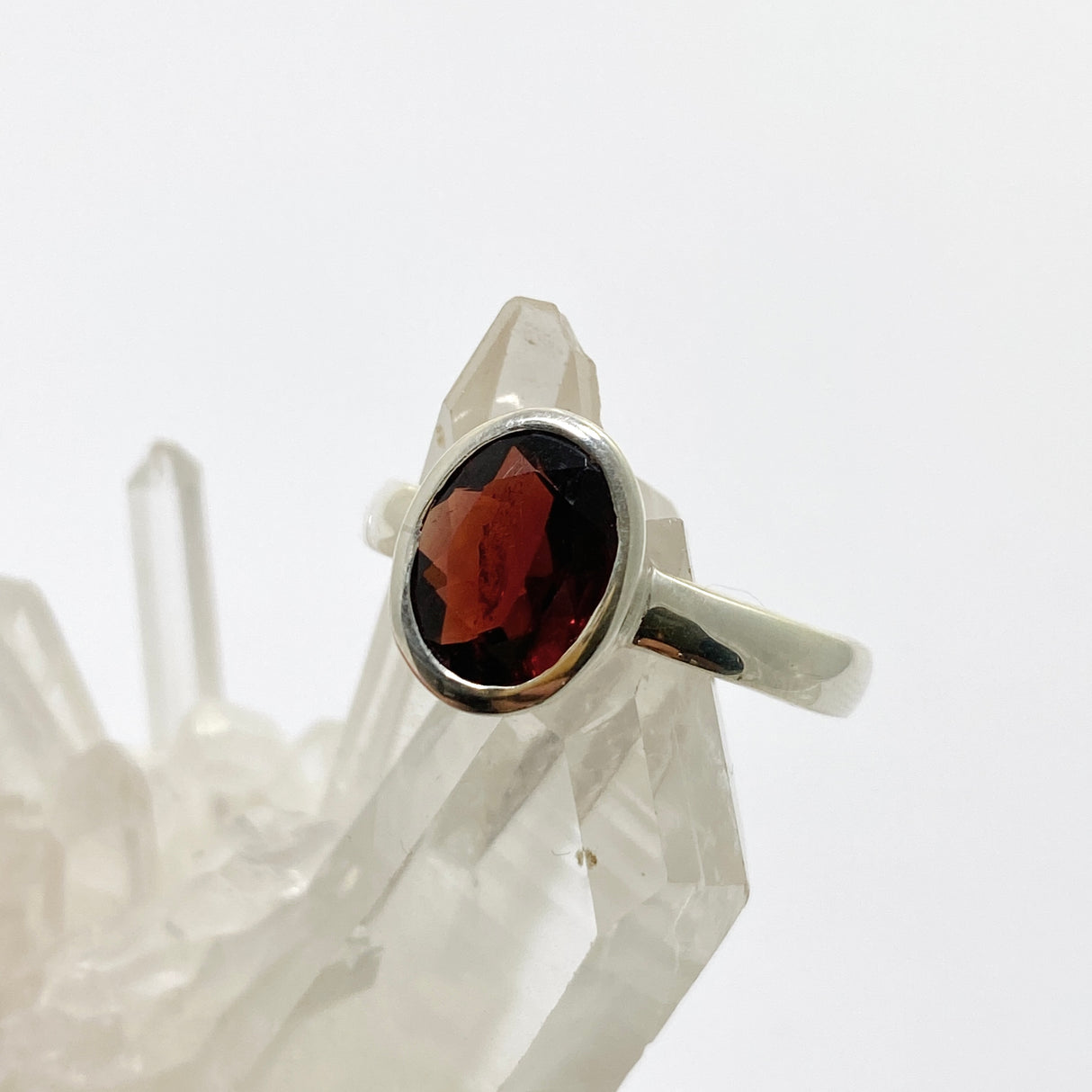 Garnet Oval Faceted Ring Size 10 PRGJ927
