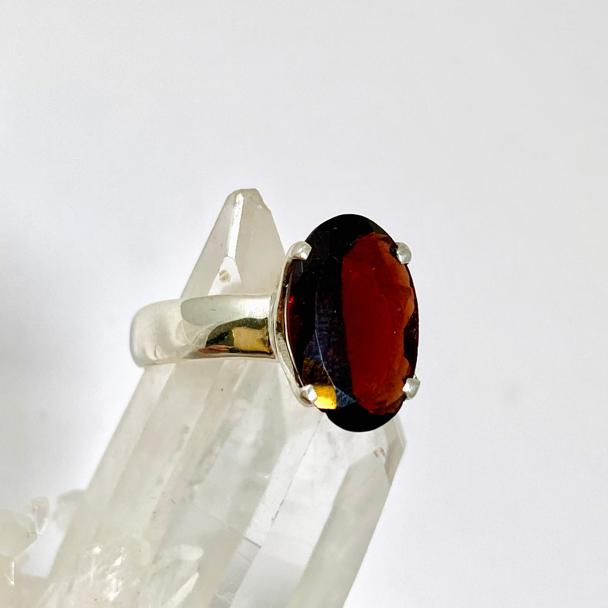 Garnet Oval Faceted Ring Size 10 PRGJ958