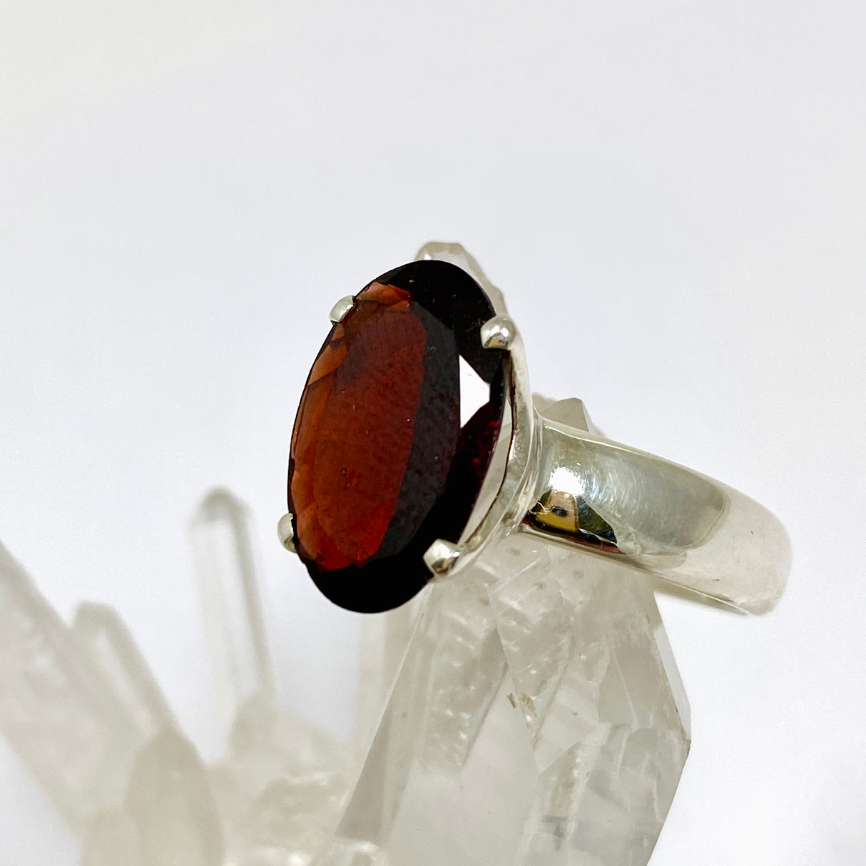 Garnet Oval Faceted Ring Size 10 PRGJ958