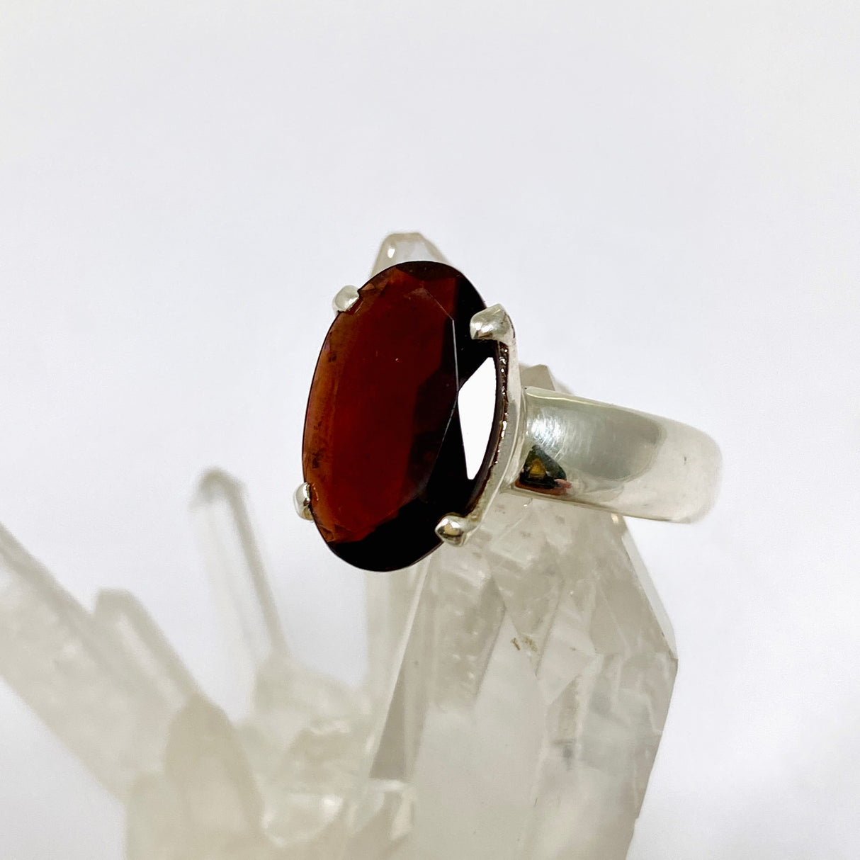 Garnet Oval Faceted Ring Size 8.5 PRGJ961