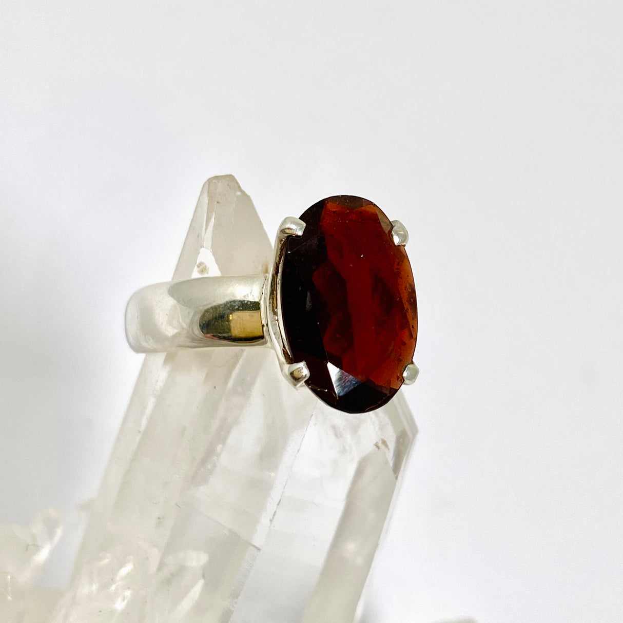 Garnet Oval Faceted Ring Size 8.5 PRGJ961