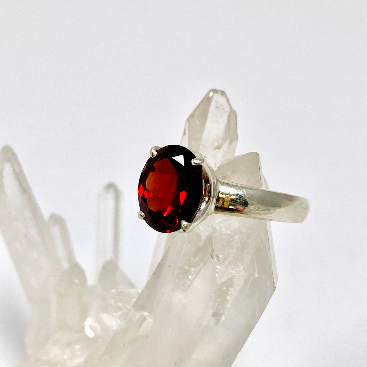 Garnet Oval Faceted Ring Size 9 PRGJ960