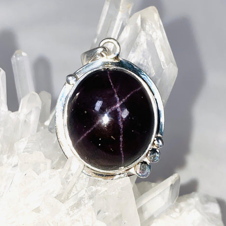 Garnet Oval Pendant with Silver Detailing KPGJ4133 - Nature's Magick