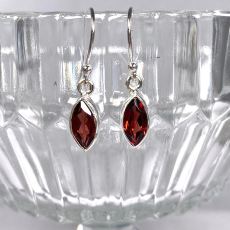 Garnet petite marquise faceted earrings R2363-GTM - Nature's Magick