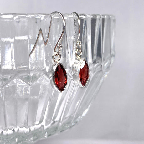 Garnet petite marquise faceted earrings R2363-GTM - Nature's Magick