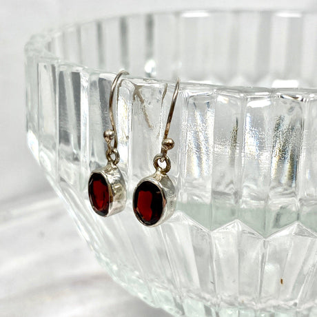 Garnet petite oval faceted earrings R2363-GTO - Nature's Magick