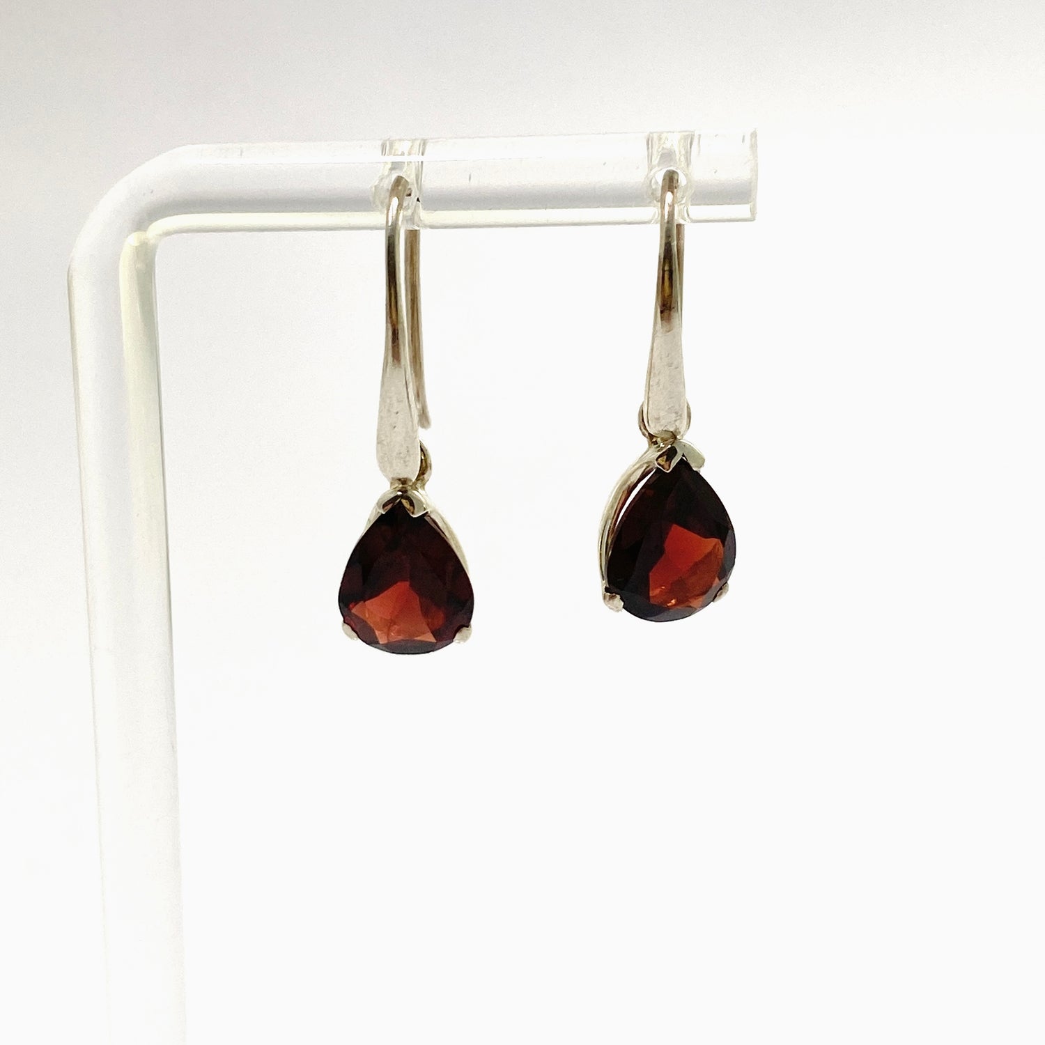 Garnet Teardrop Faceted Earrings PEGJ340