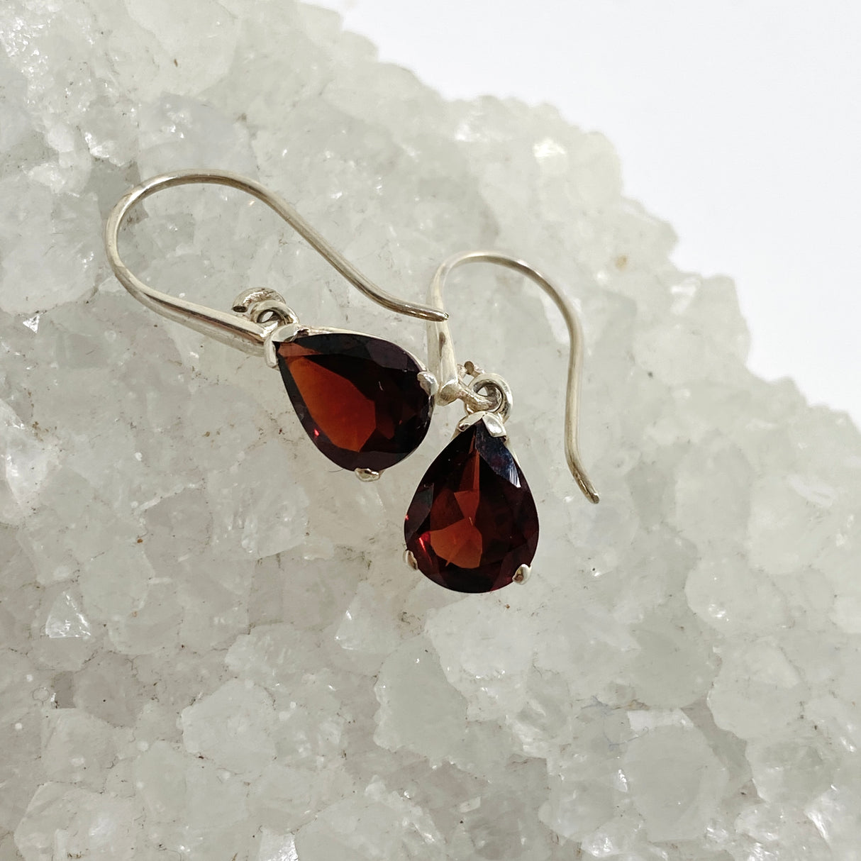 Garnet Teardrop Faceted Earrings PEGJ340