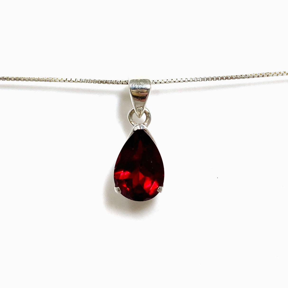 Garnet Teardrop Faceted Pendant PPGJ1158
