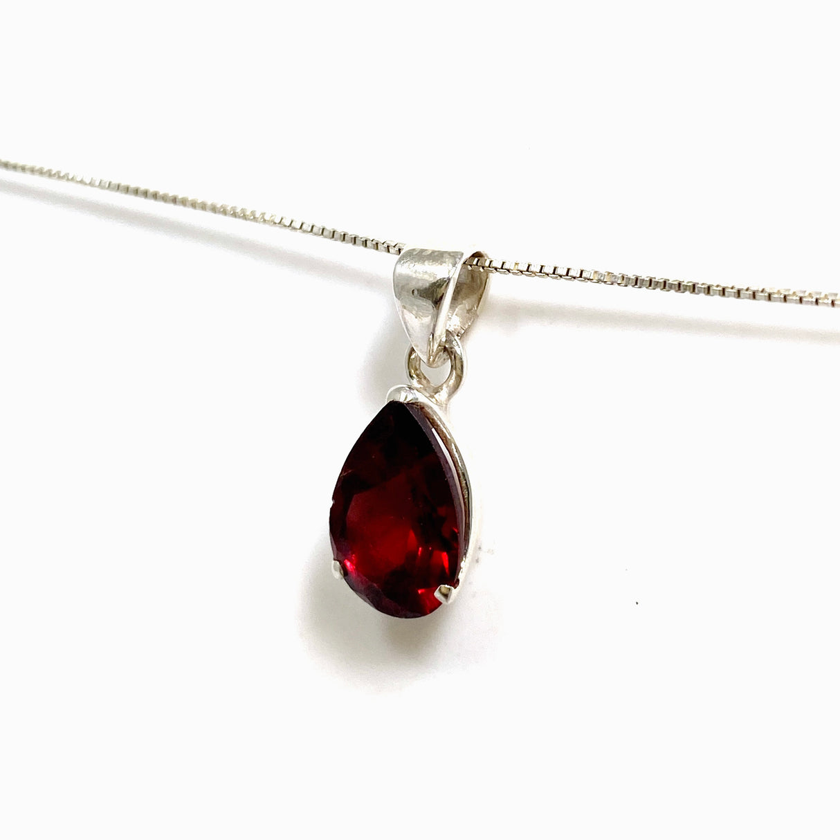 Garnet Teardrop Faceted Pendant PPGJ1158