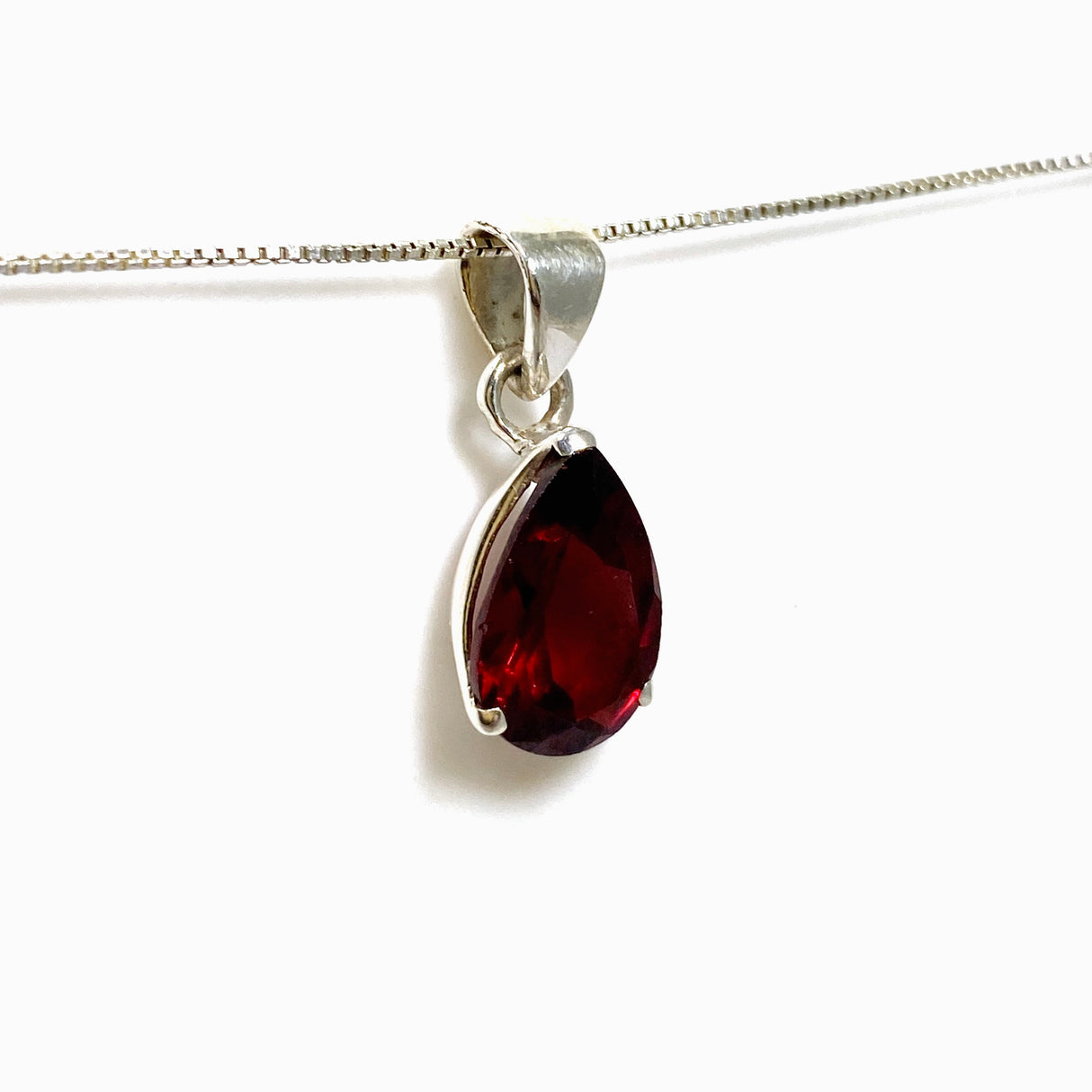 Garnet Teardrop Faceted Pendant PPGJ1158