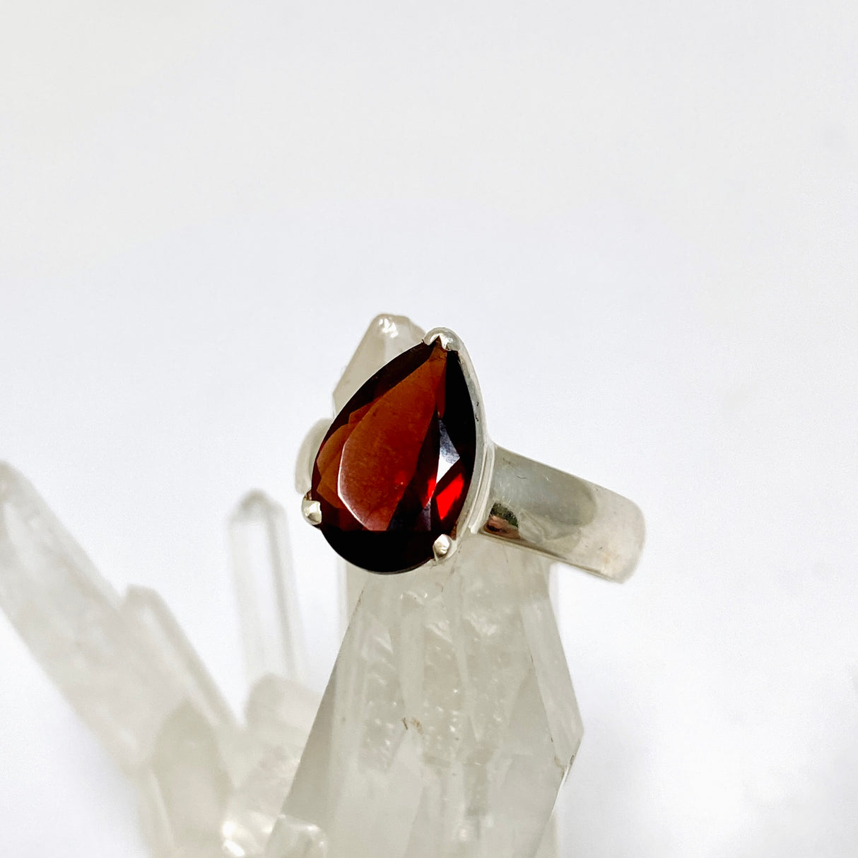 Garnet Teardrop Faceted Ring Size 6.5 PRGJ965