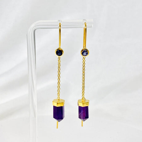 Gemstone and Gold Plated Thread Earrings - Nature's Magick