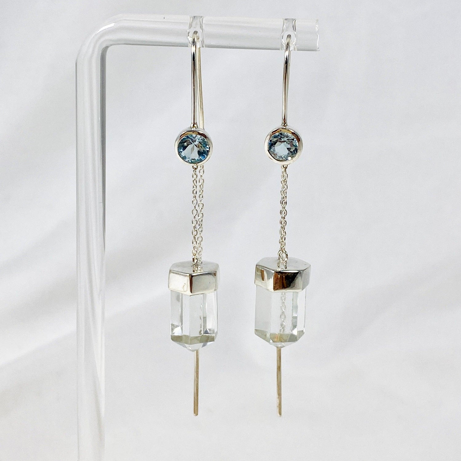 Gemstone and Silver Thread Earrings - Nature's Magick