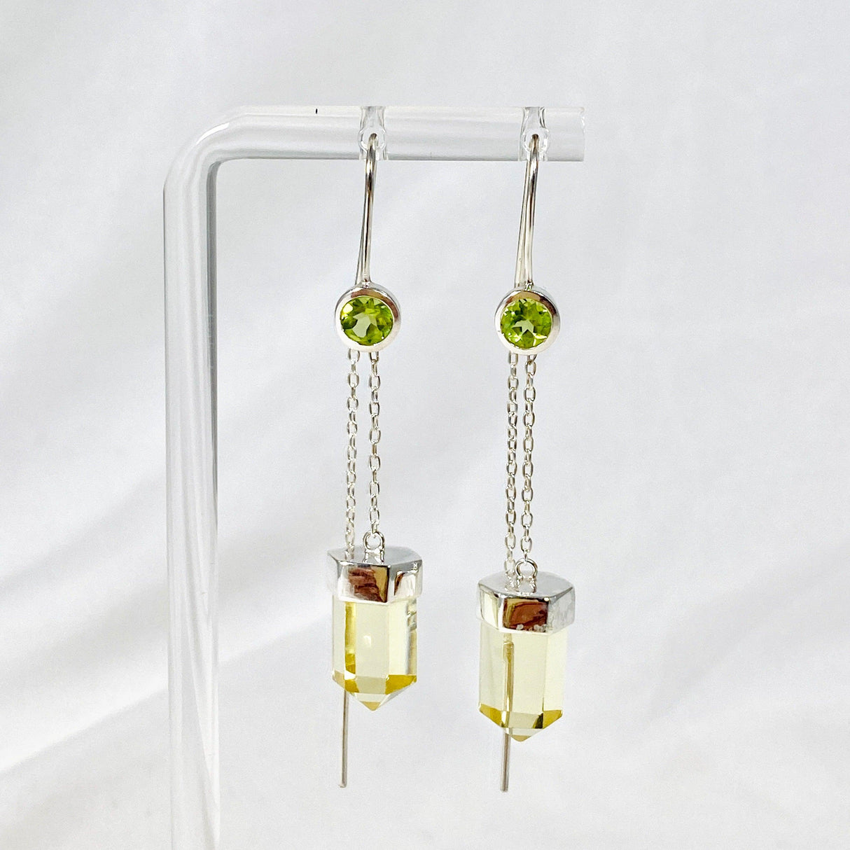 Gemstone and Silver Thread Earrings - Nature's Magick