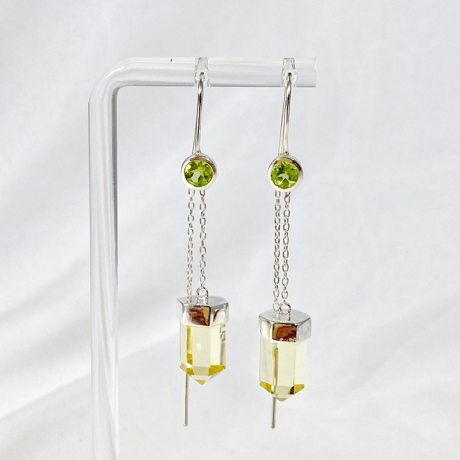Gemstone and Silver Thread Earrings - Nature's Magick