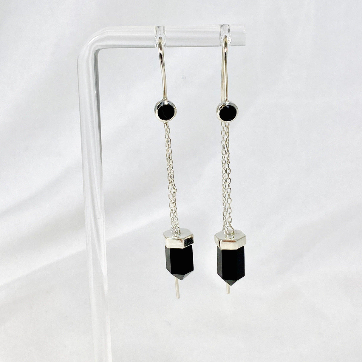 Gemstone and Silver Thread Earrings - Nature's Magick