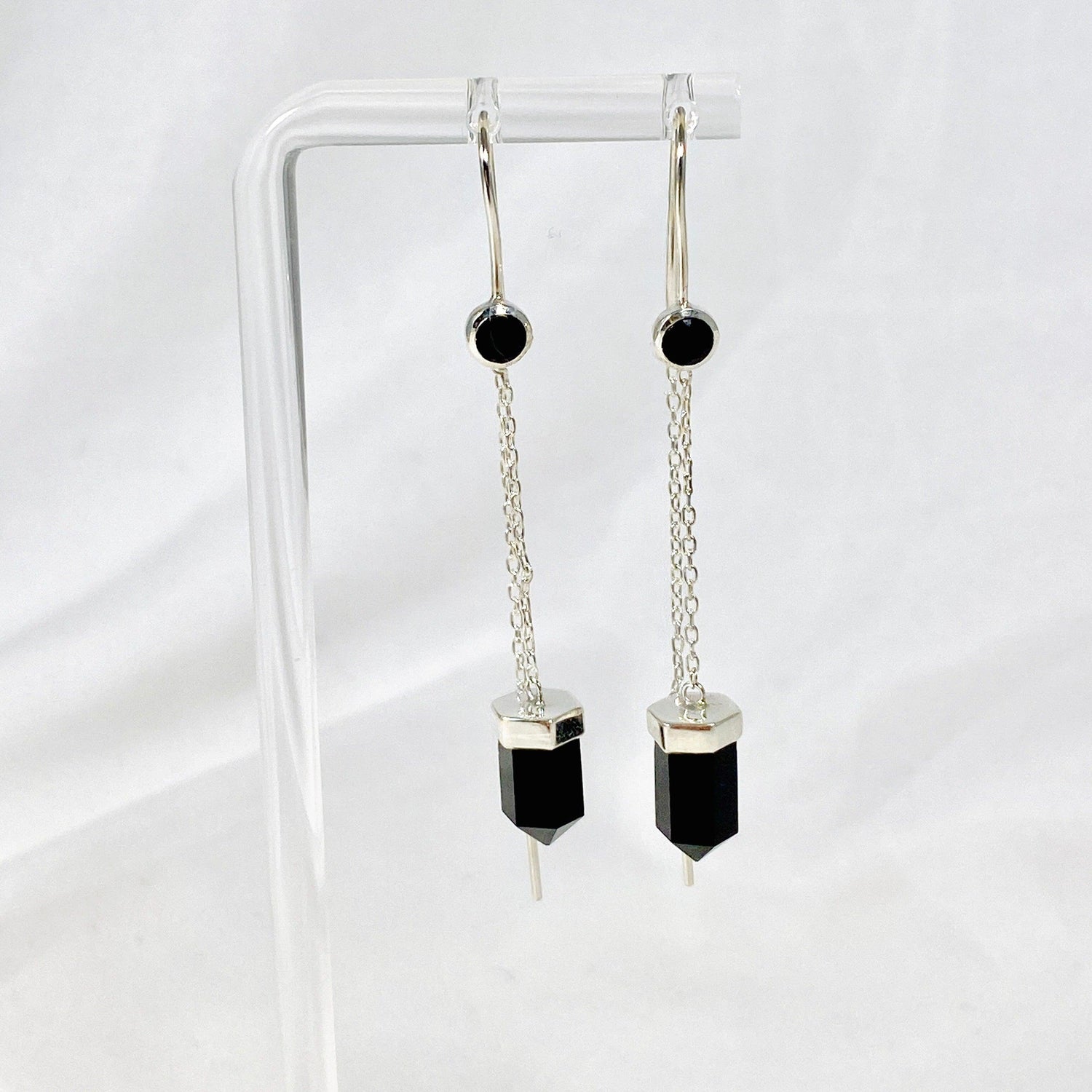 Gemstone and Silver Thread Earrings - Nature's Magick