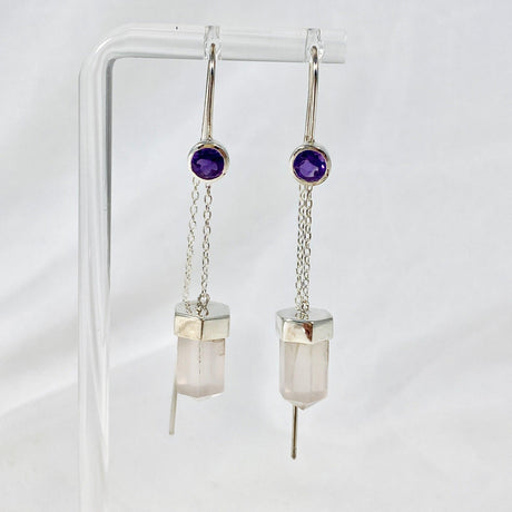 Gemstone and Silver Thread Earrings - Nature's Magick