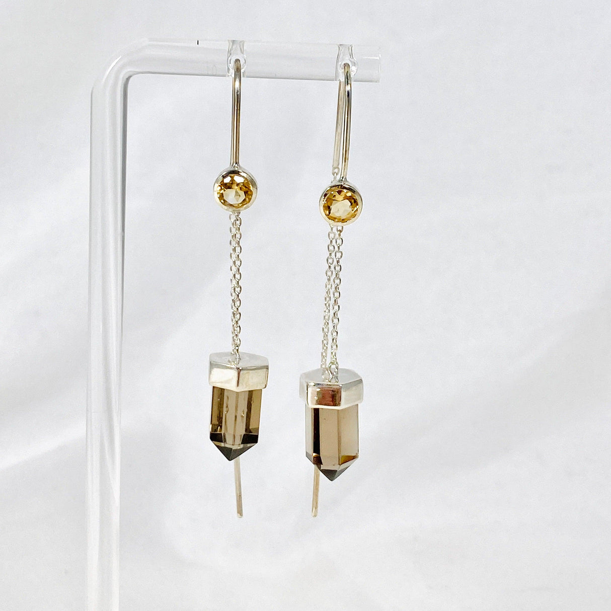 Gemstone and Silver Thread Earrings - Nature's Magick