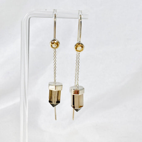 Gemstone and Silver Thread Earrings - Nature's Magick