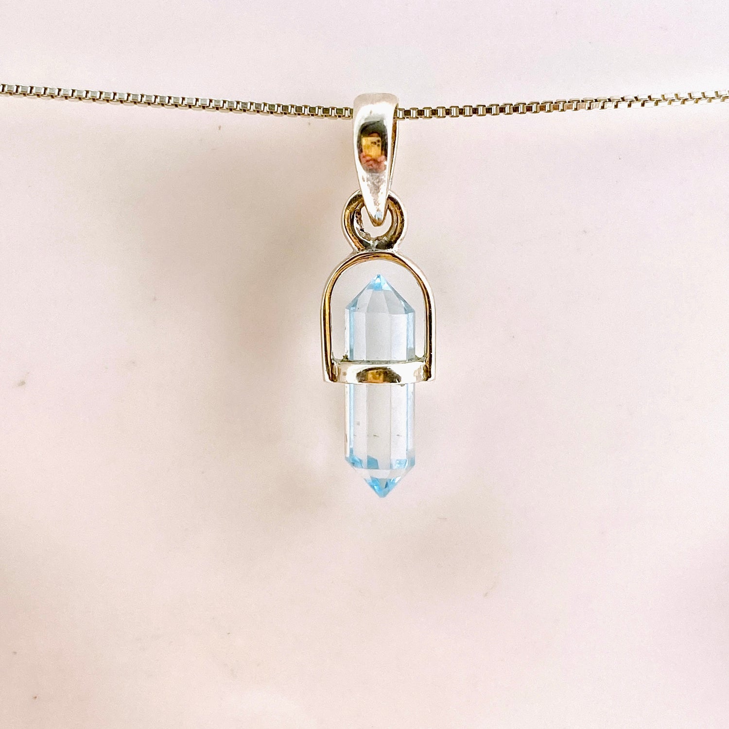 Gemstone Double Point Pendant (Vertical) PPGJ1010