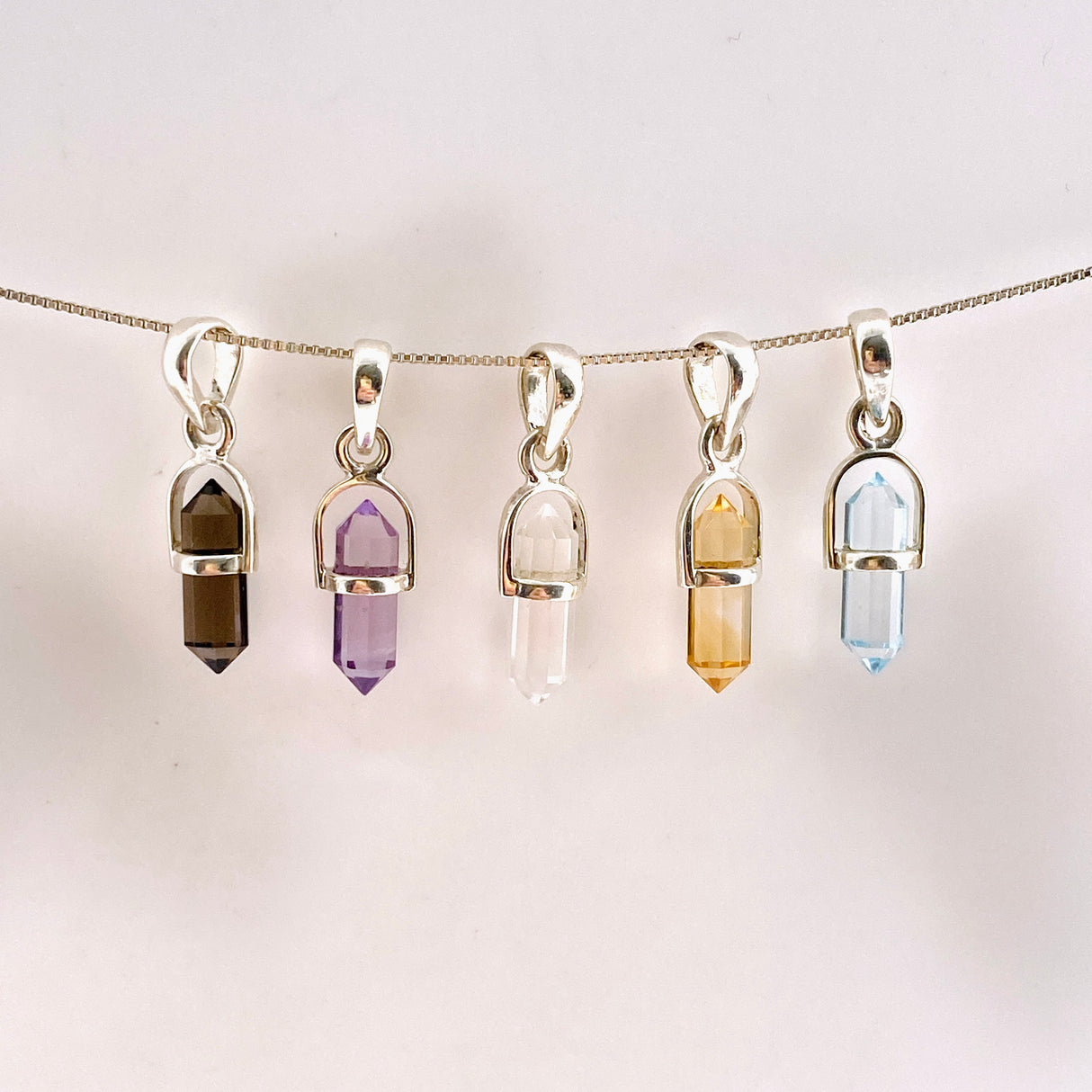 Gemstone Double Point Pendant (Vertical) PPGJ1010