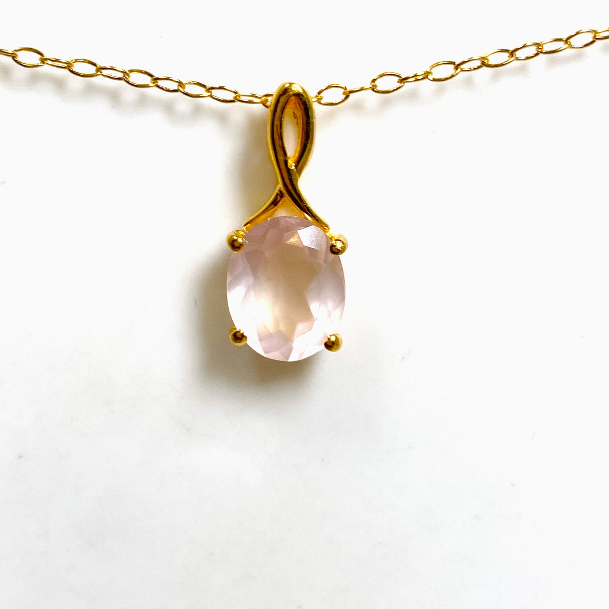 Gemstone Oval Faceted Claw Set 2.5 Micron Gold Plated Pendant PPGJ1222