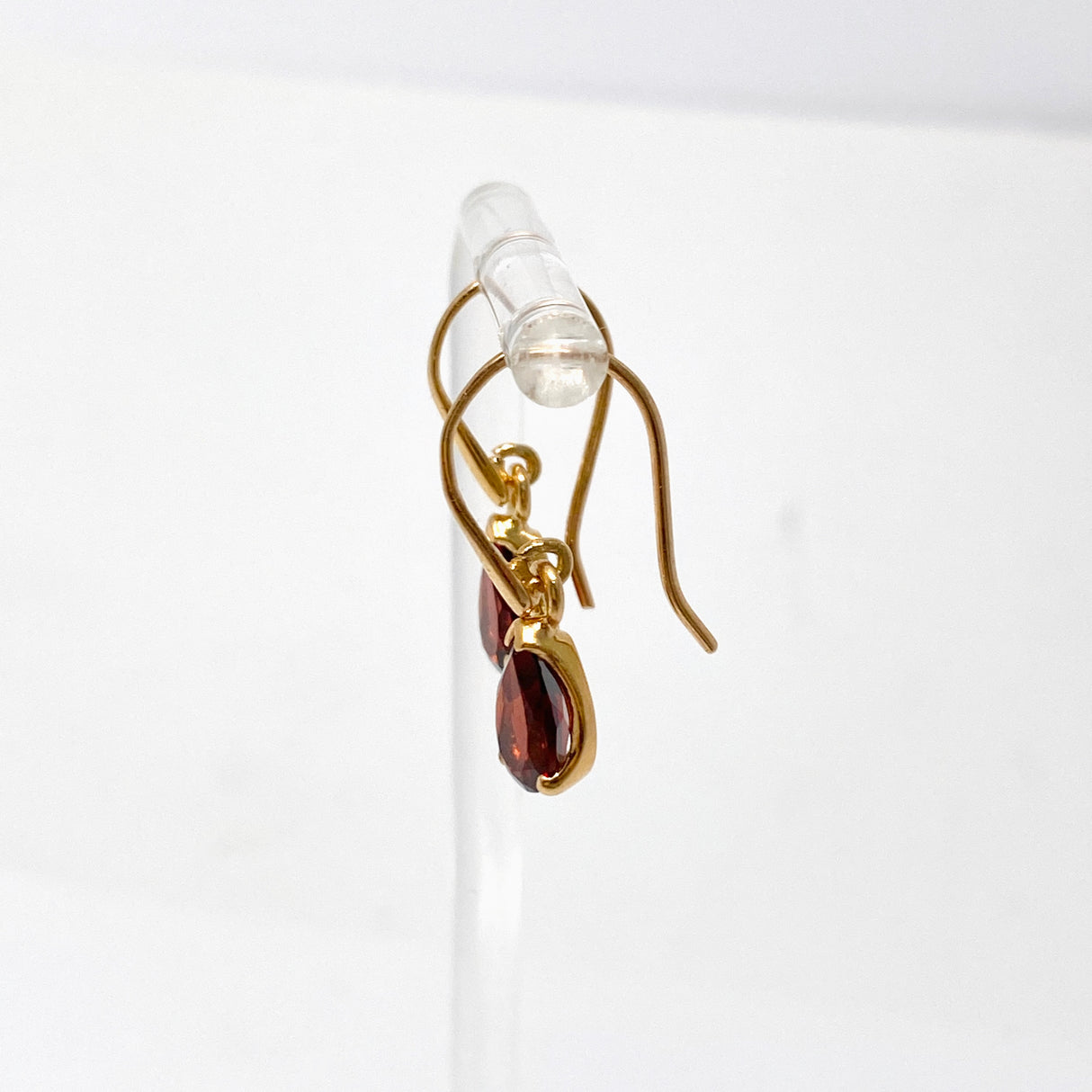 Gemstone Teardrop Faceted 1 micron Gold Plated Claw Set Drop Earrings PEGJ369