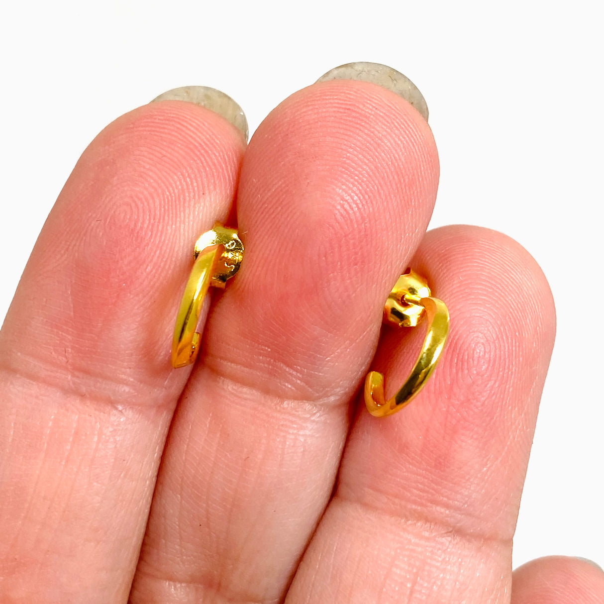 Gold Plated Half Hoop Earrings SE108-YG