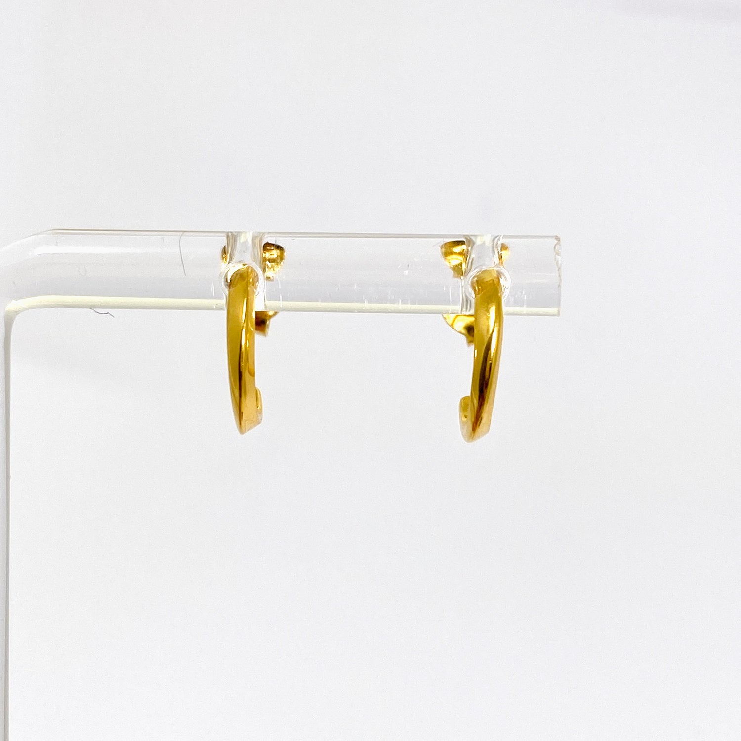 Gold Plated Half Hoop Earrings SE108-YG