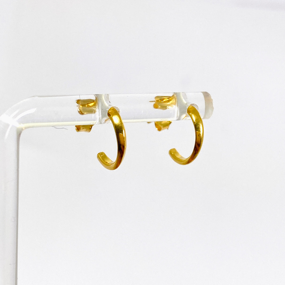 Gold Plated Half Hoop Earrings SE108-YG