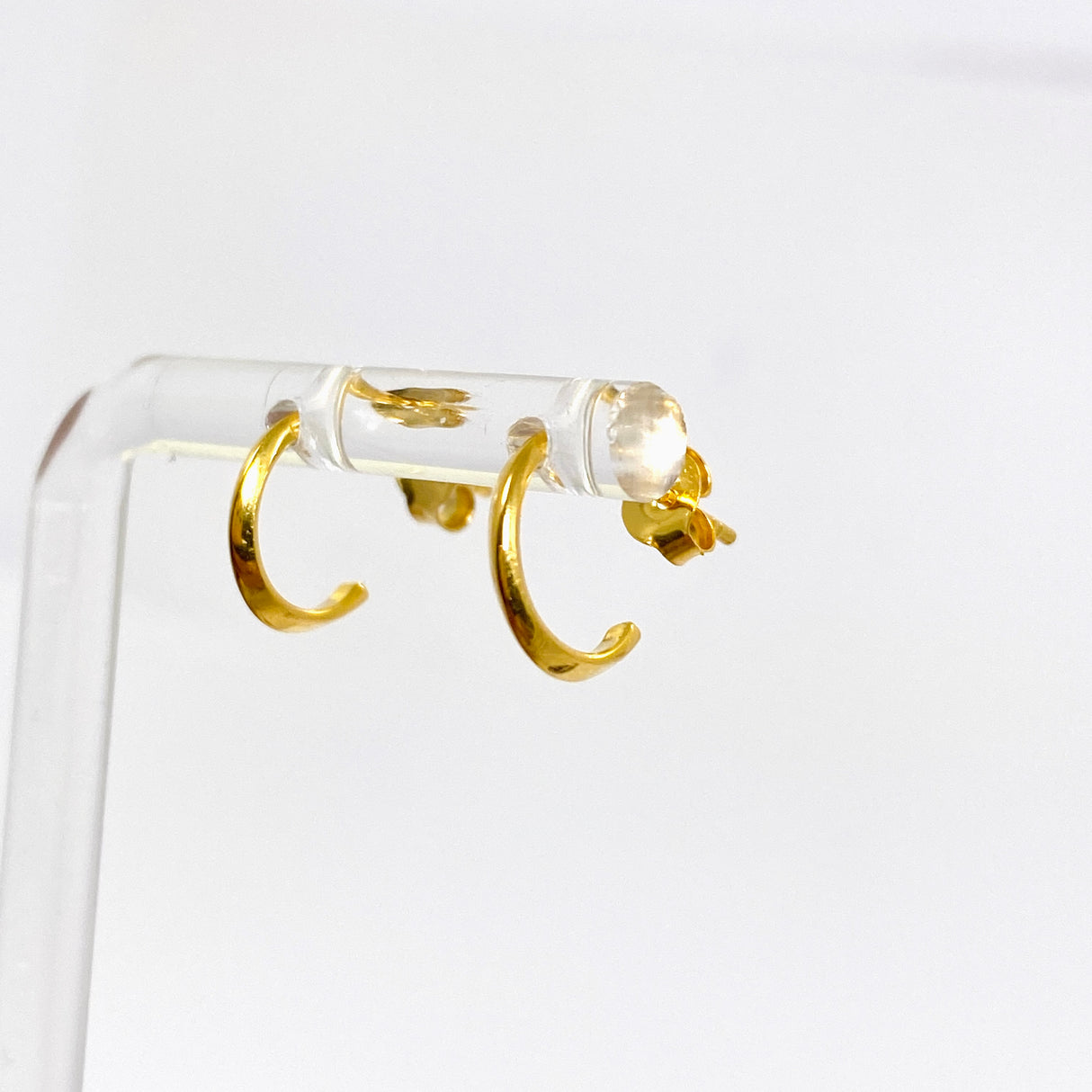 Gold Plated Half Hoop Earrings SE108-YG