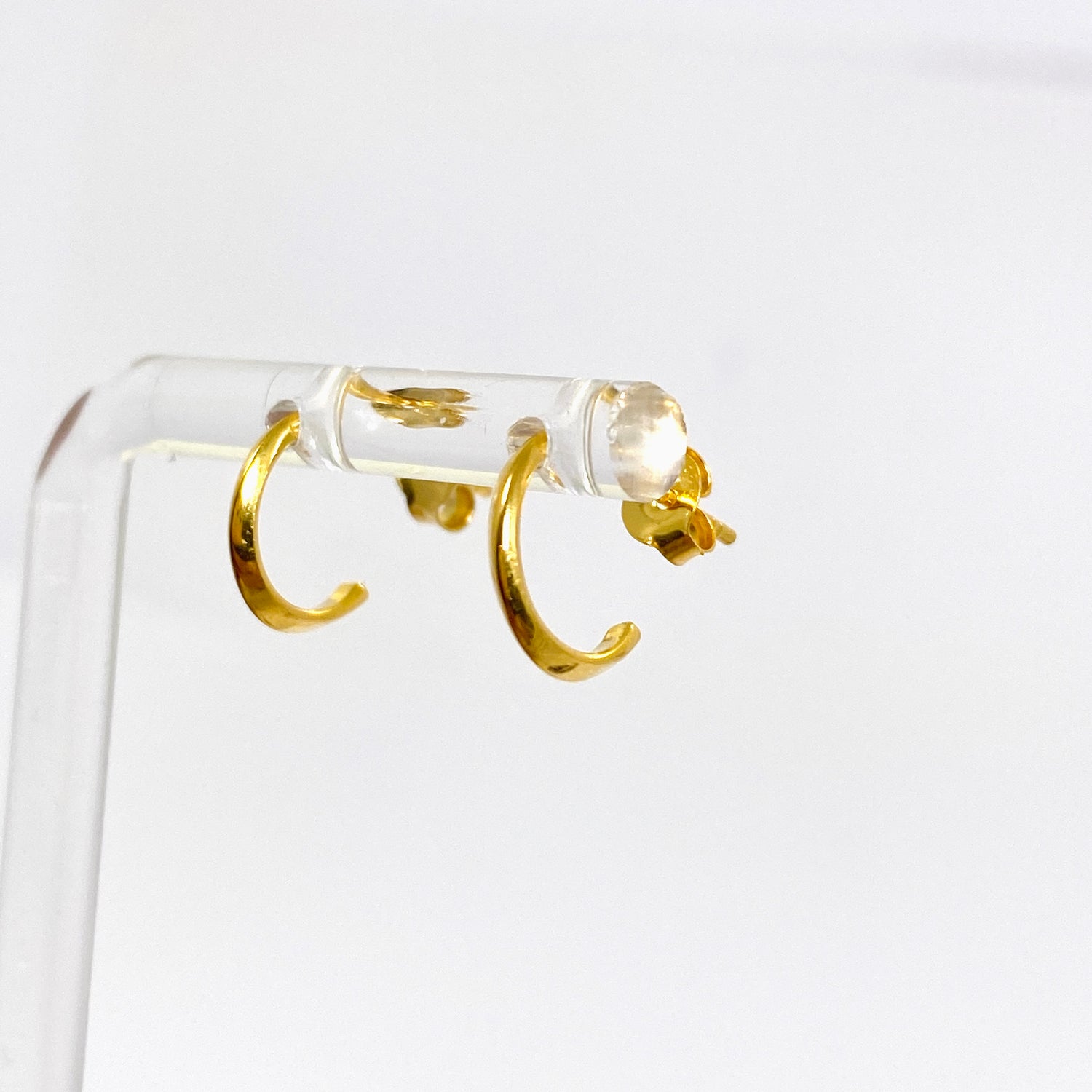 Gold Plated Half Hoop Earrings SE108-YG