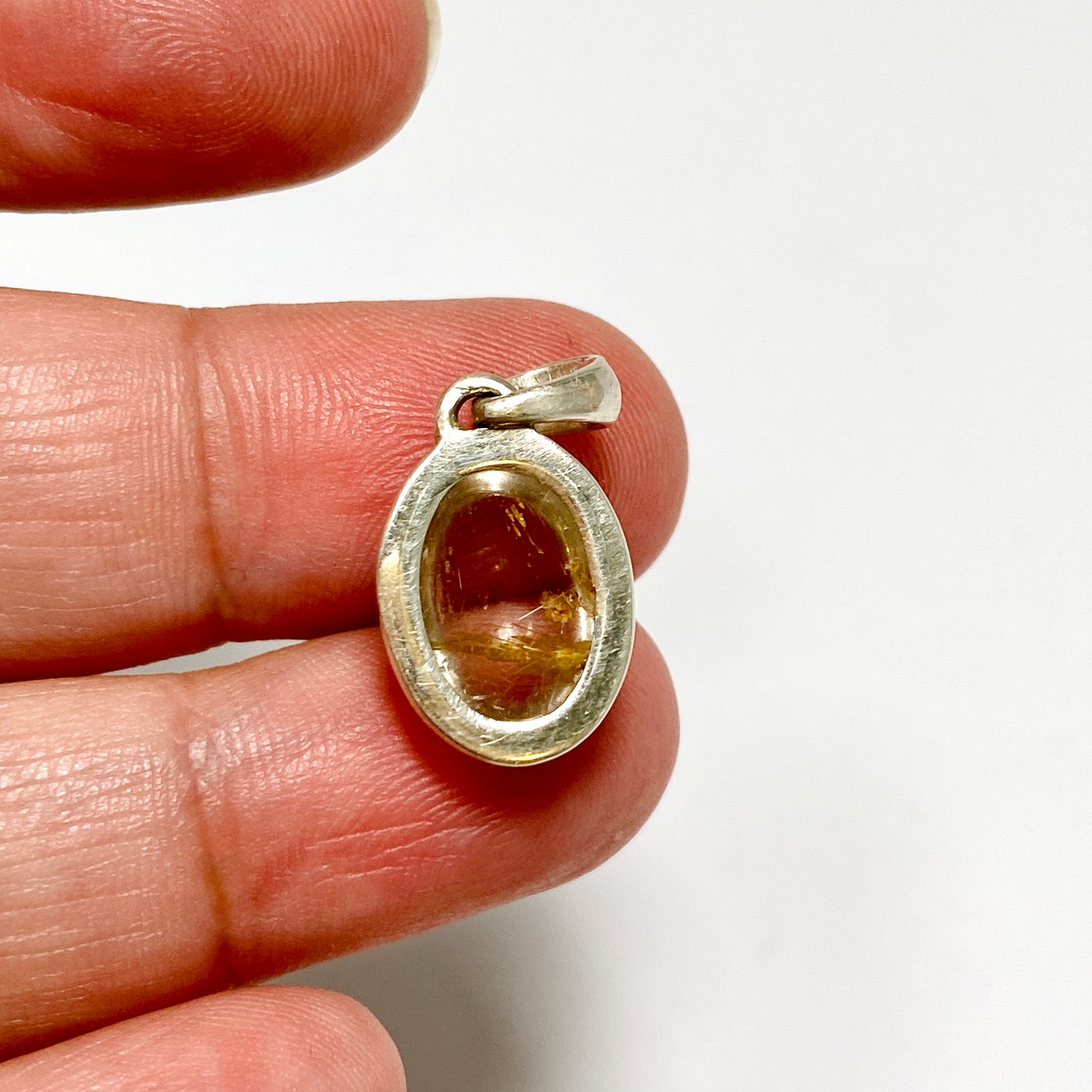 Golden Rutile Oval Cabochon Pendant PPGJ1225