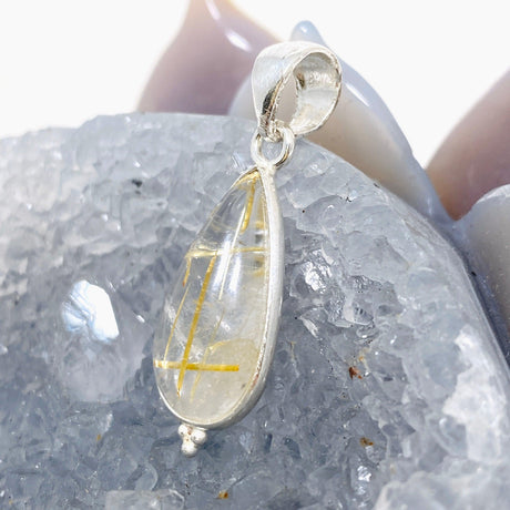 Golden Rutile Quartz Petite Teardrop Pendant KPGJ4383 - Nature's Magick