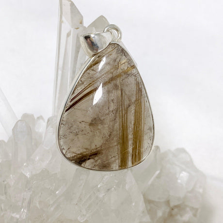 Golden Rutile Smokey Quartz Teardrop Pendant KPGJ4386 - Nature's Magick