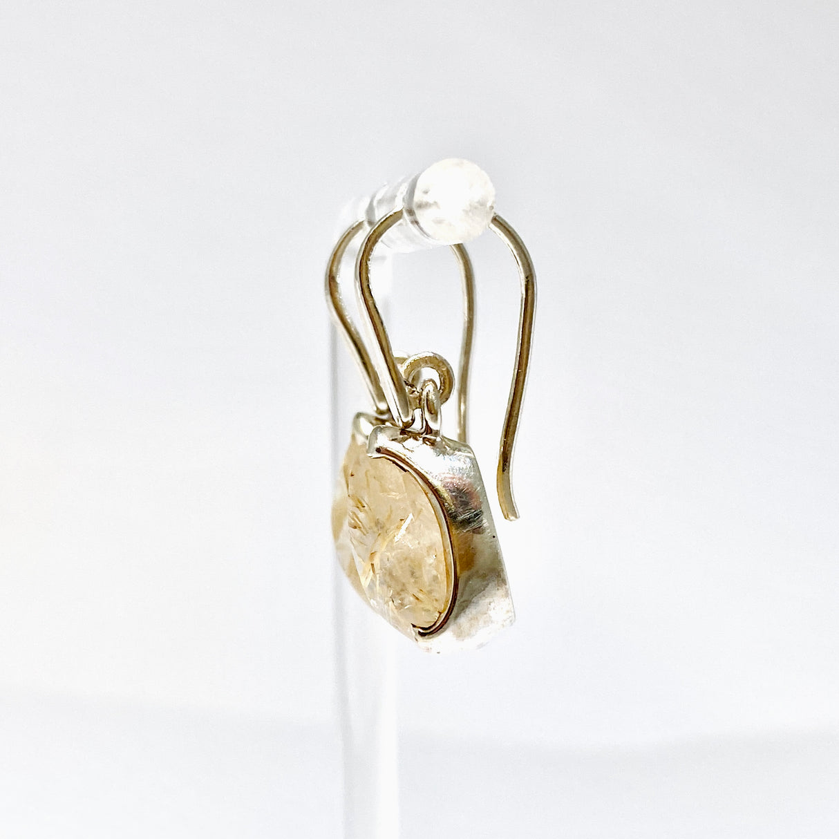 Golden Rutile Teardrop Faceted Earrings PEGJ382