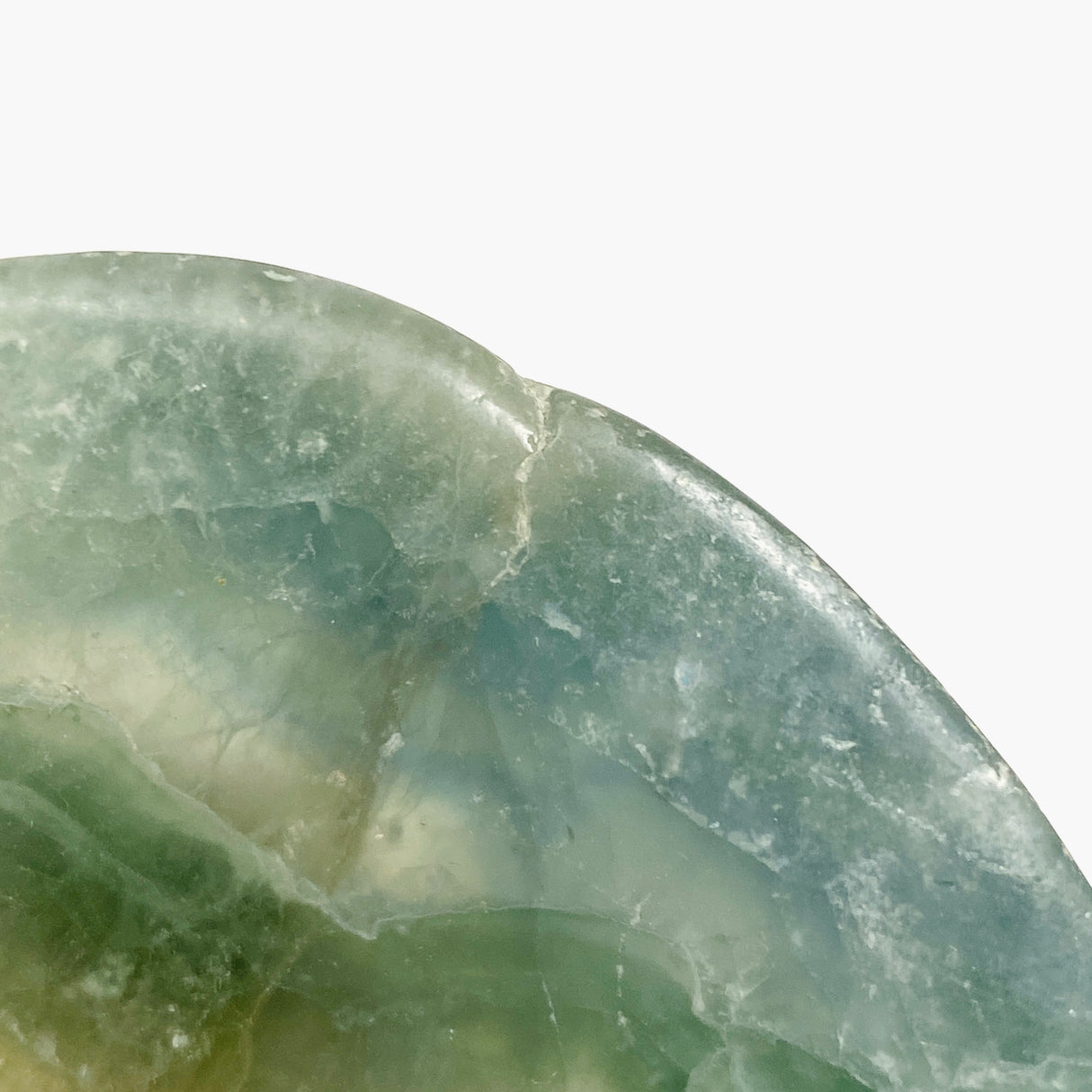 Green fluorite heart bowl C1037a