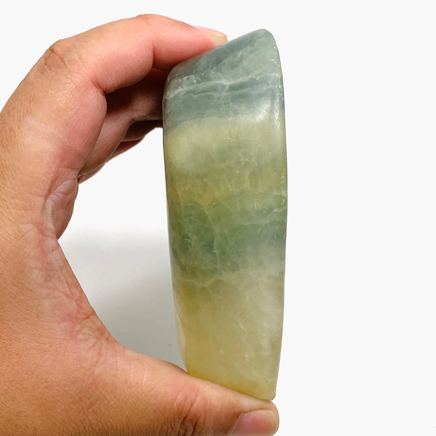 Green fluorite heart bowl C1037a