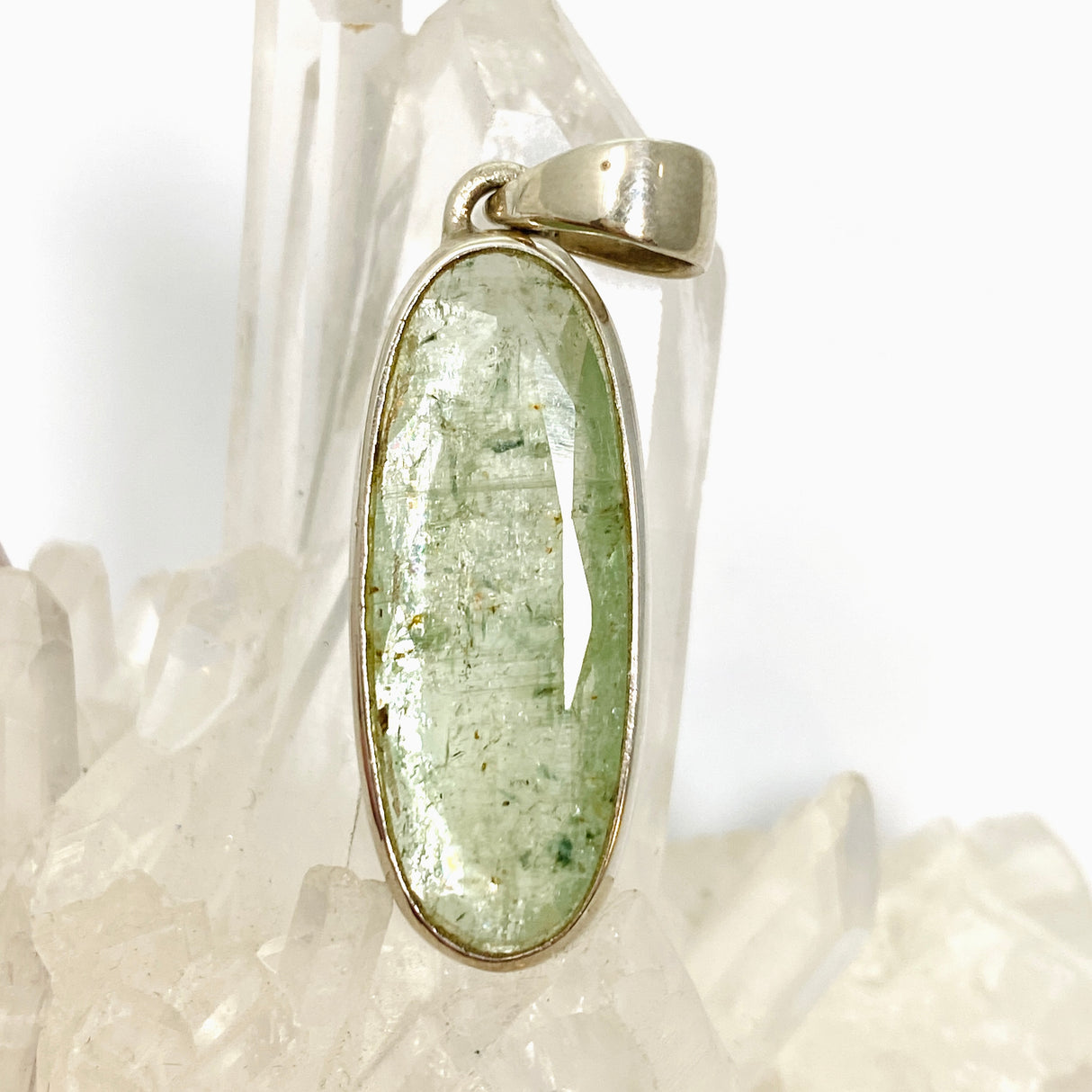 Green Kyanite (Africa) Oval Faceted Pendant PPGJ799