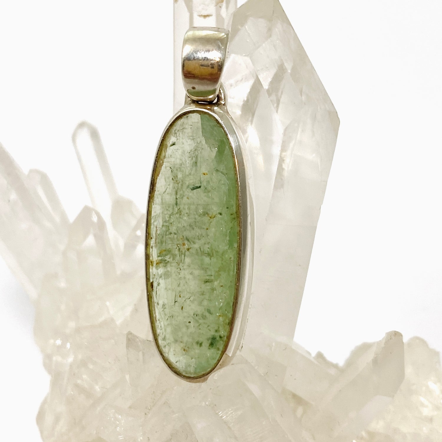 Green Kyanite (Africa) Oval Faceted Pendant PPGJ799