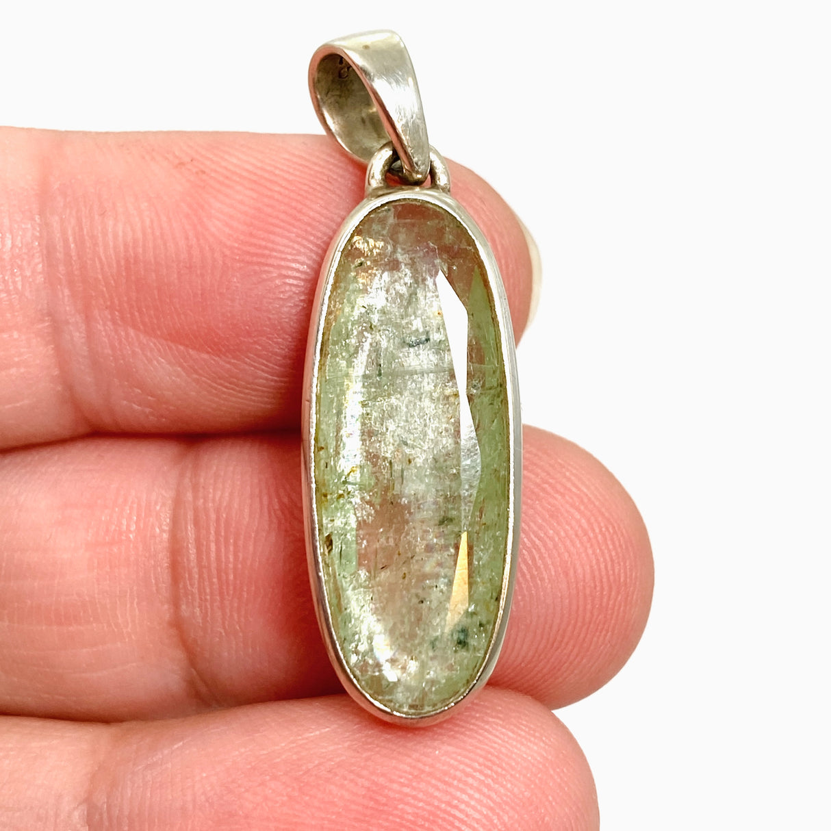 Green Kyanite (Africa) Oval Faceted Pendant PPGJ799