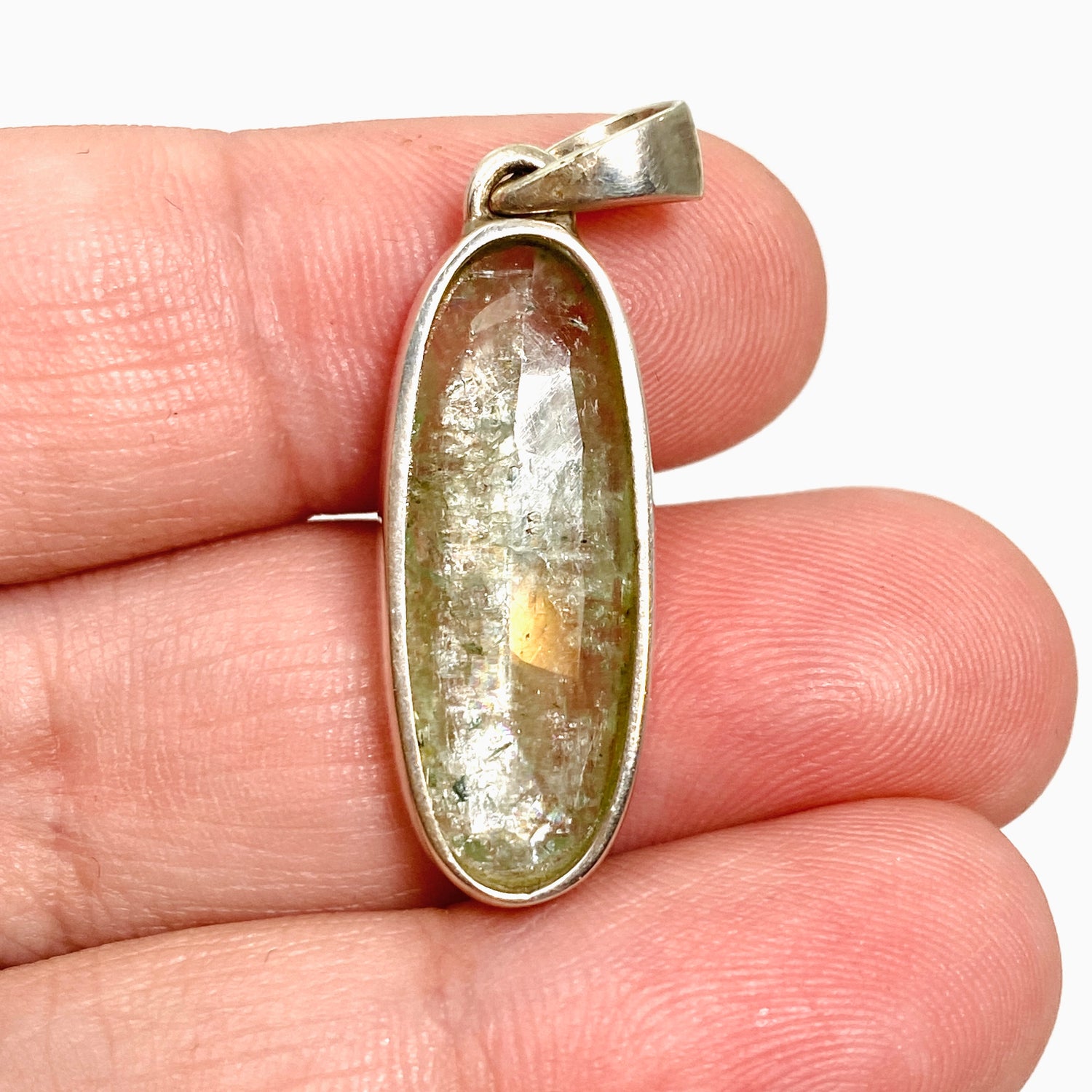 Green Kyanite (Africa) Oval Faceted Pendant PPGJ799