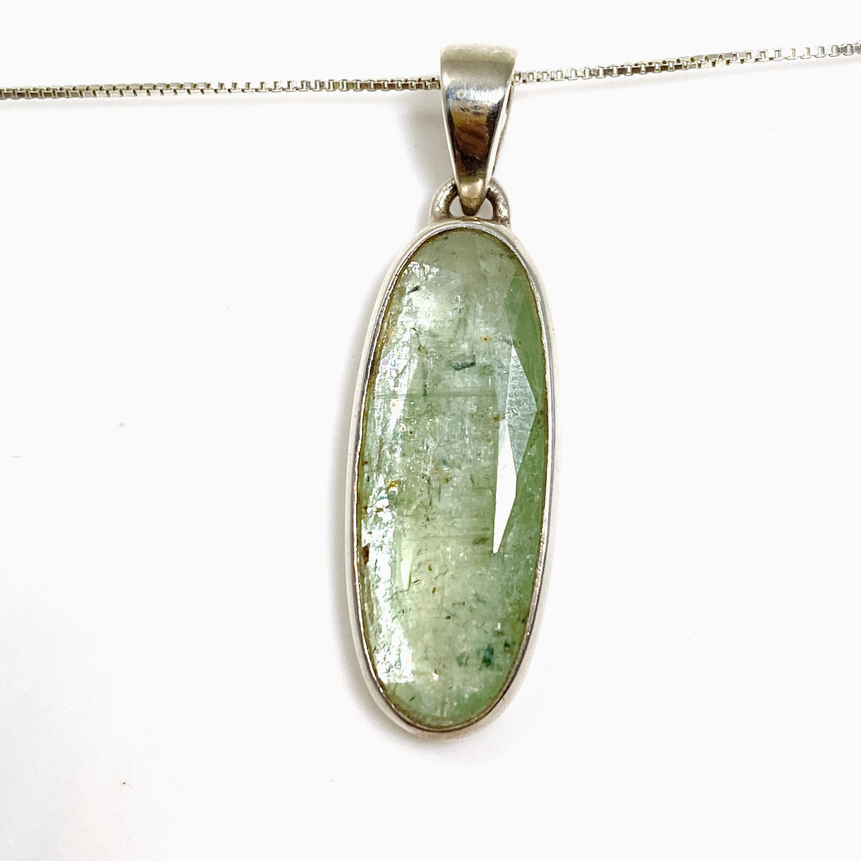 Green Kyanite (Africa) Oval Faceted Pendant PPGJ799