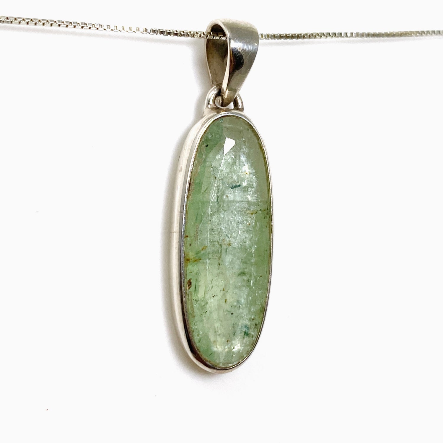 Green Kyanite (Africa) Oval Faceted Pendant PPGJ799