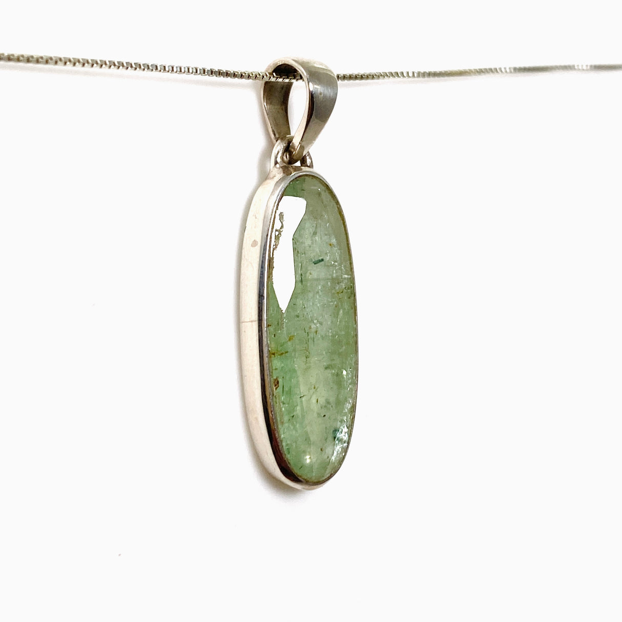 Green Kyanite (Africa) Oval Faceted Pendant PPGJ799