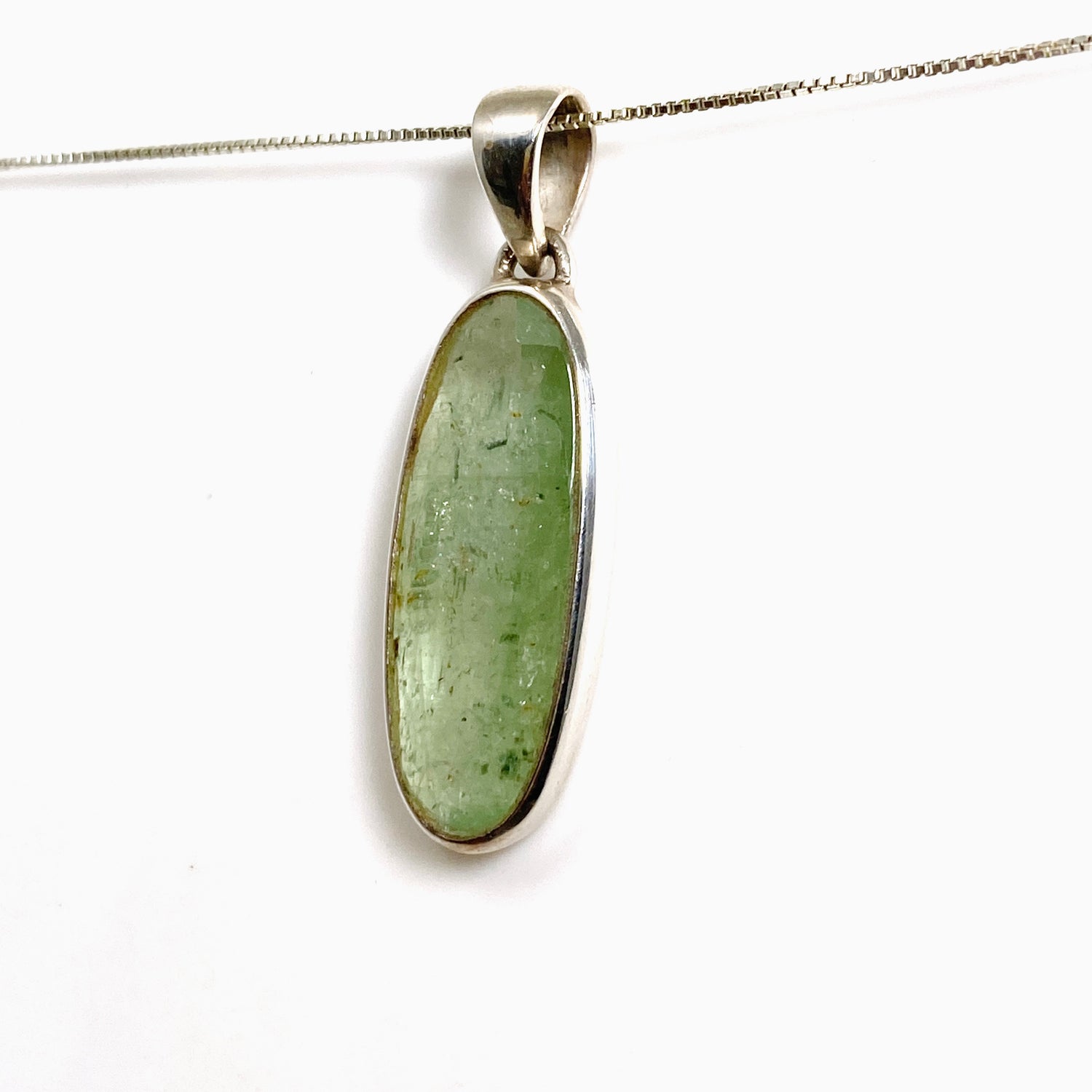 Green Kyanite (Africa) Oval Faceted Pendant PPGJ799