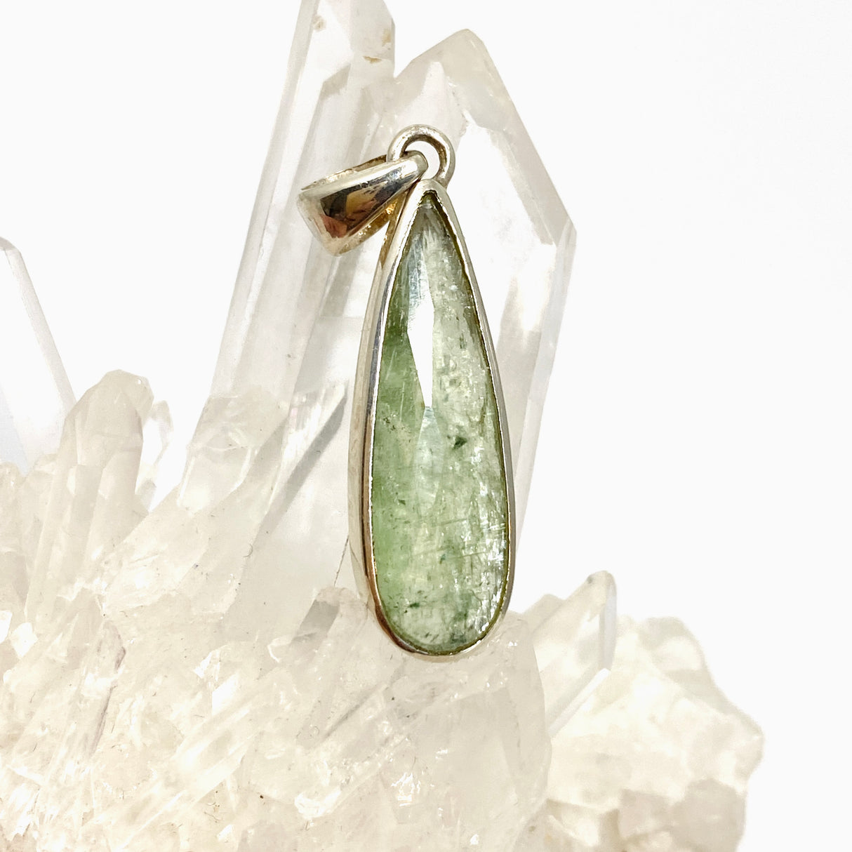 Green Kyanite (Africa) Teardrop Faceted Pendant PPGJ800
